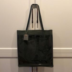 NWT Hoff green leather tote. Handmade in Japan